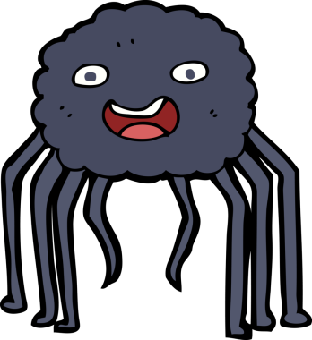 bir insan tarafından çizilmiş çizgi film örümceği