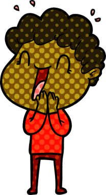 Bir insan tarafından çizilmiş mutlu bir adam.