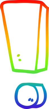 Bir insan tarafından çizilmiş bir çizgi film ünlem işaretinin çizimi.