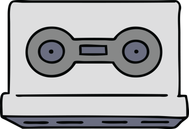 Bir insan tarafından çizilmiş eski bir kaset karalaması.