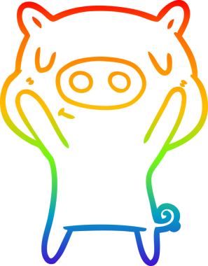 gökkuşağı gradyan çizgi çizimi bir insan tarafından çizilmiş içerikli domuz