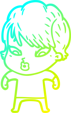 Bir insan tarafından çizilmiş bir karikatür kadın çizimi.