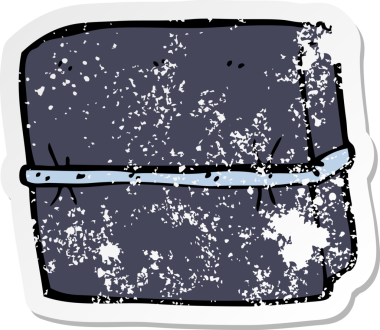 Bir insan tarafından çizilmiş bir karikatür iş dosyasının geriletilmiş etiketi.