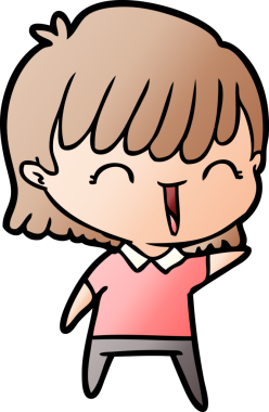 Bir insan tarafından çizilmiş karikatür kadın.