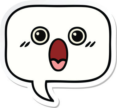 Bir insan tarafından çizilmiş şirin bir karikatür konuşma balonunun etiketi.