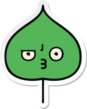 Bir insan tarafından çizilmiş sevimli bir çizgi film yaprağının çıkartması.