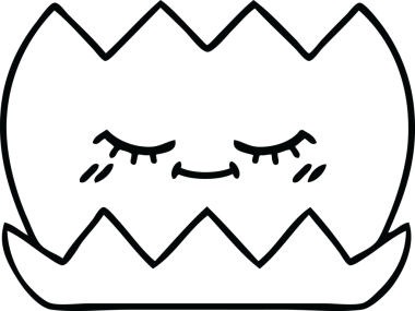 Bir insan tarafından çizilmiş nilüfer çiçeğinin çizgi çizimi.