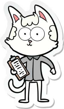 Bir insan tarafından çizilmiş mutlu bir çizgi film satıcısının çıkartması.