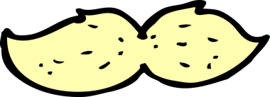 Bir insan tarafından çizilmiş çizgi film bıyığı.