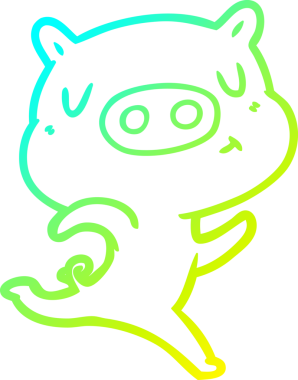 Bir insan tarafından çizilen çizgi film içerikli domuz çizimi.