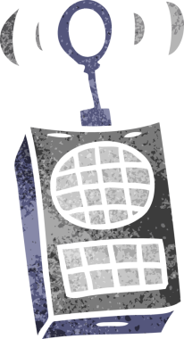 Bir insan tarafından çizilmiş bir telsizin karalamaları.