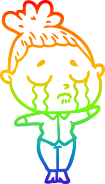 Bir insan tarafından çizilmiş ağlayan bir karikatür çizimi.