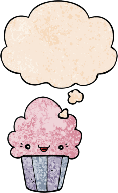 Bir insan tarafından çizilmiş, üzerinde düşünce kabarcığı olan çizgi film keki.