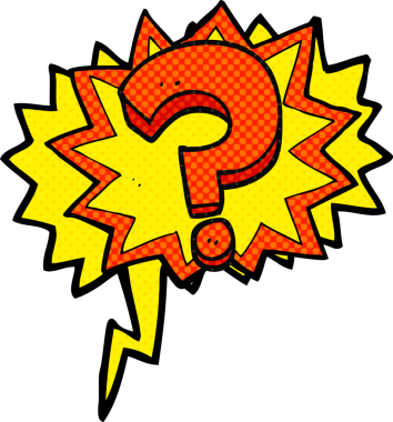 Bir insan tarafından çizilmiş serbest çizilmiş çizgi roman konuşma balonu soru işareti