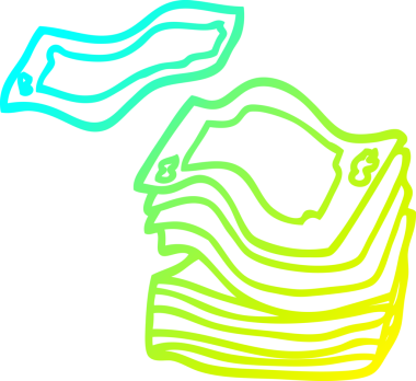 Bir insan tarafından çizilen karikatür parasının soğuk gradyan çizimi