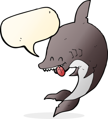 Bir insan tarafından çizilmiş komik bir köpek balığı.