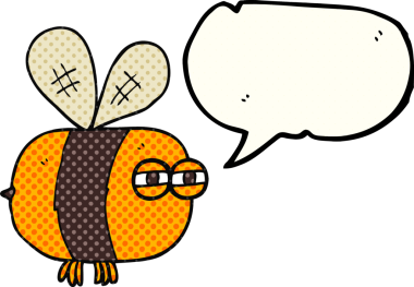 Bir insan tarafından çizilmiş serbest çizilmiş çizgi roman konuşma balonu kızgın arı.