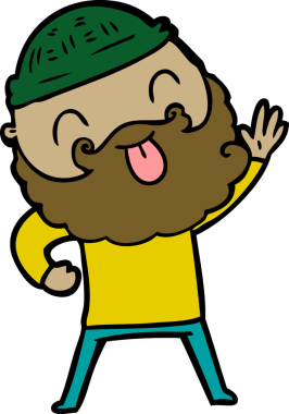 Bir insan tarafından çizilmiş sakallı bir adam.