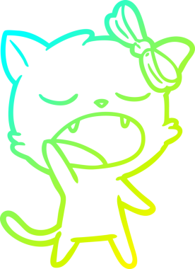 Bir insan tarafından çizilen esneyen bir çizgi filmin soğuk gradyan çizimi