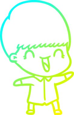 Bir insan tarafından çizilmiş mutlu çizgi film çocuğu çizimi.