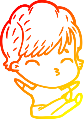 Bir insan tarafından çizilmiş bir karikatür kadın çizimi.