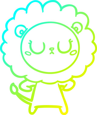 Bir insan tarafından çizilmiş karikatür aslanı çizimi.