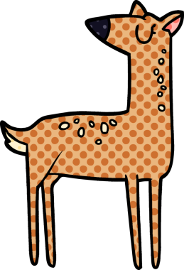 Bir insan tarafından çizilmiş karikatür geyiği