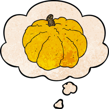 Düşünce baloncuklu çizgi film kabağı. Bir insan tarafından çizilmiş grunge doku tarzı.