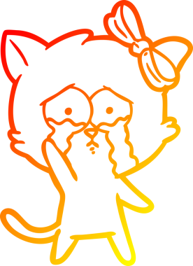 Bir insan tarafından çizilmiş çizgi film kedisinin sıcak çizgi çizimi