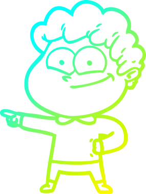 Bir insan tarafından çizilmiş mutlu bir adamın soğuk çizgi çizimi.