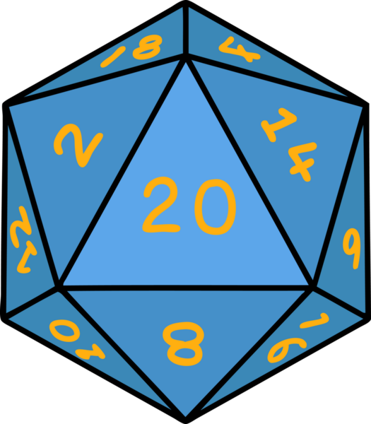 Retro Dövme Biçimi Doğal 20 D20 zar bir insan tarafından çizildi