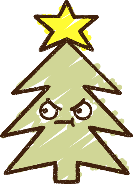 Bir insan tarafından çizilmiş Noel Ağacı Tebeşiri