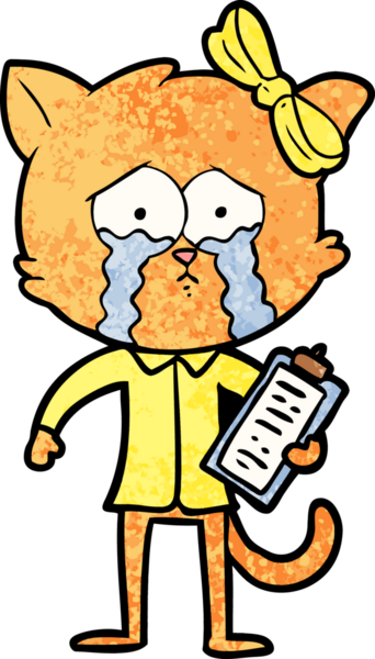 Bir insan tarafından çizilmiş çizgi film kedisi.