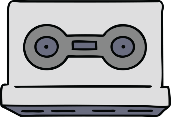 Bir insan tarafından çizilmiş eski bir kaset karalaması.