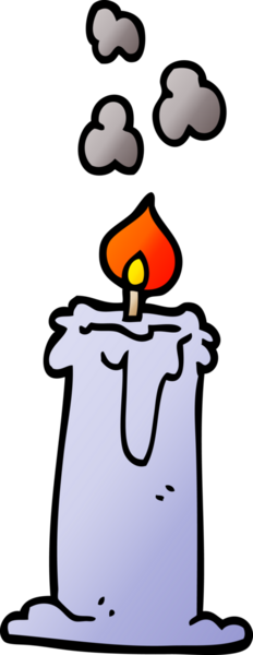 Bir insan tarafından çizilmiş karikatür yanan mum.