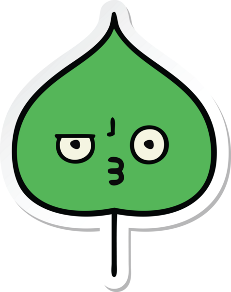 Bir insan tarafından çizilmiş sevimli bir çizgi film yaprağının çıkartması.