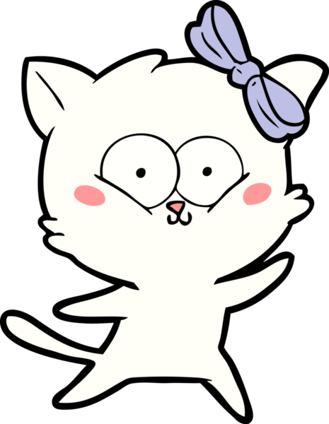 Bir insan tarafından çizilmiş çizgi film kedisi.