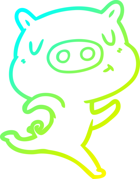 Bir insan tarafından çizilen çizgi film içerikli domuz çizimi.