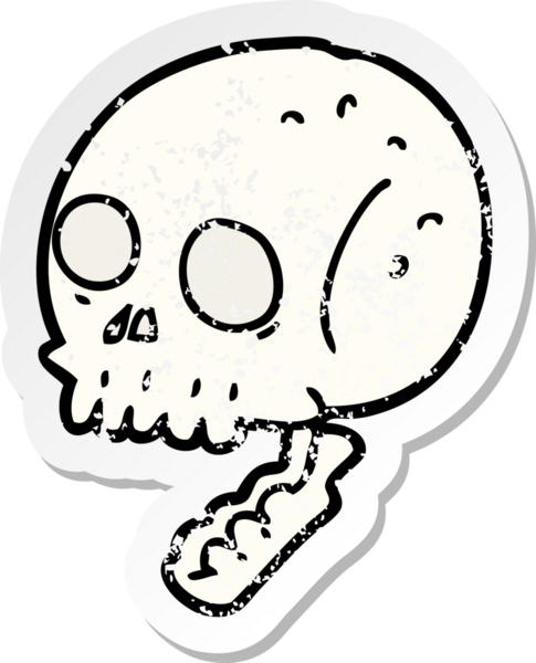 Bir insan tarafından çizilmiş ürkütücü bir karikatür çıkartması.