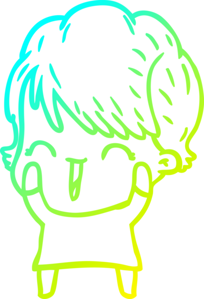 Bir insan tarafından çizilmiş gülen bir karikatür çizimi.