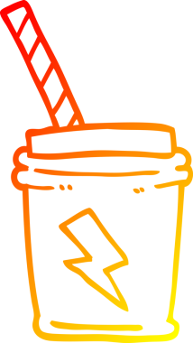 Sıcak çizgi film çizimleri bir insan tarafından çizilmiş bir içecek.