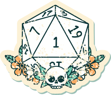 Doğal bir zarın grunge sticker 'ı bir insan tarafından çizilmiş çiçek elementleriyle yuvarlanıyor.