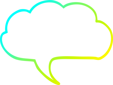 Bir insan tarafından çizilen karikatür ifade baloncuğunun soğuk gradyan çizimi