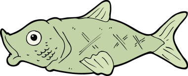 bir insan tarafından çizilmiş karikatür balığı