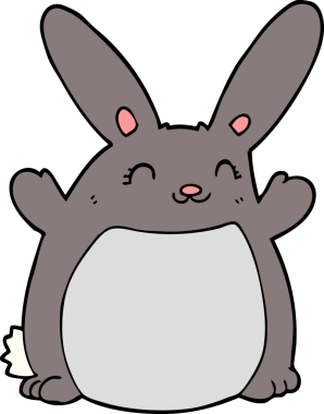 Bir insan tarafından çizilmiş çizgi film tavşanı