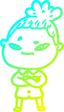 Bir insan tarafından çizilmiş bir karikatür kadın çizimi.