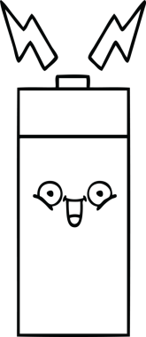 Bir insan tarafından çizilmiş bir pilin çizgi çizimi