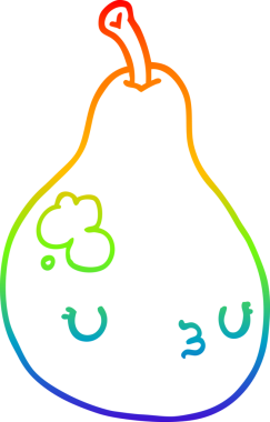 gökkuşağı gradyan çizgi çizimi bir insan tarafından çizilmiş armut karikatürü