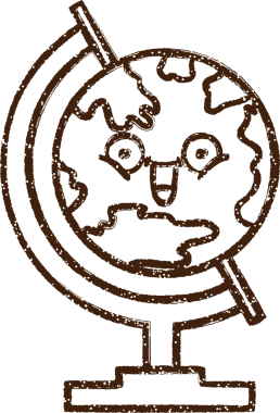 Bir insan tarafından çizilen Dünya Kömürü Çizimi