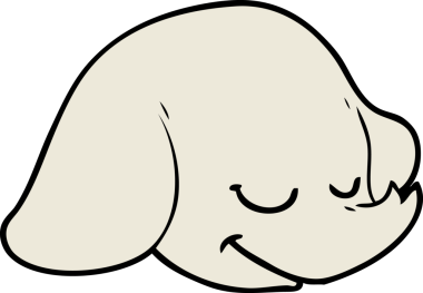 Bir insan tarafından çizilmiş bir fil yüzü.